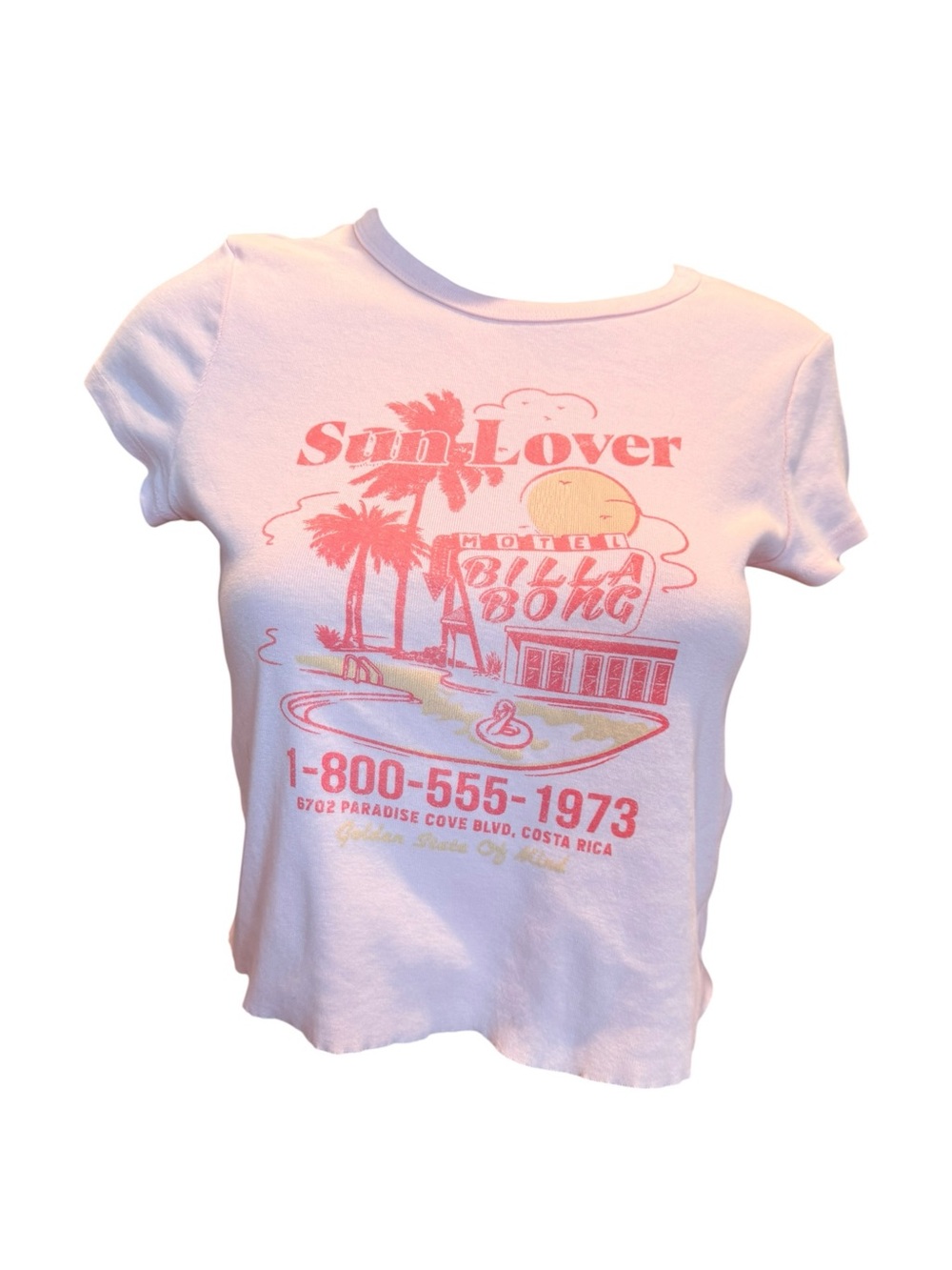 Billabong Pink Sun Lover Graphic Short Sleeve Tee